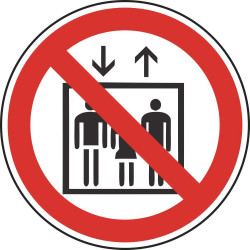Табличка Р 34 "Запрещается пользоваться лифтом для подъема (спуска) людей"